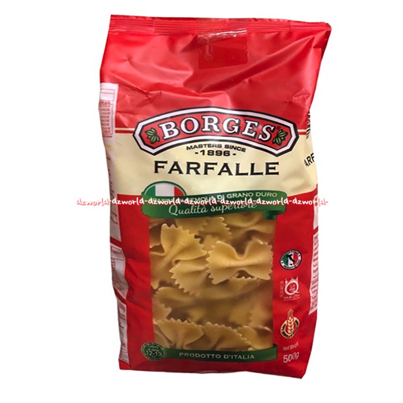 

Borges Farfalle 500gr Prodotto D'Italia Pasta Di Semoa Di Grano Duro Pasta Model Pita Italia Borge Borge's Farfale Ribbon Pastas 500 gram