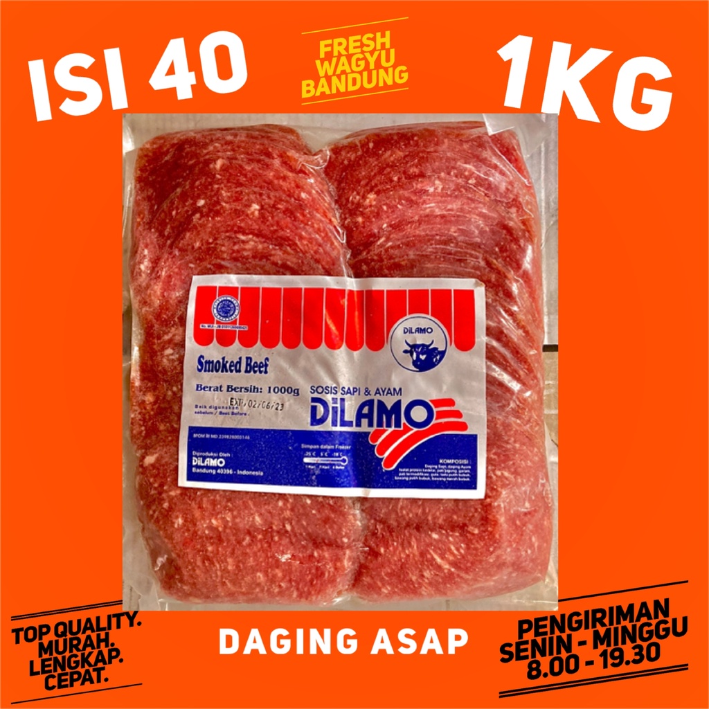 

DILAMO SMOKED BEEF DAGING ASAP SAPI SOSIS HALAL PREMIUM 1kg