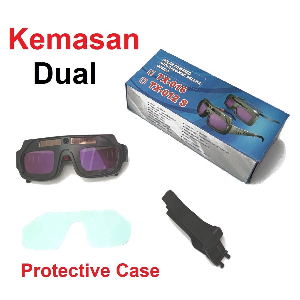 Kacamata Las Otomatis Dual Glass Auto Darkness Kacamata Welding Glasses Kacamata Tukang Las Anti silau