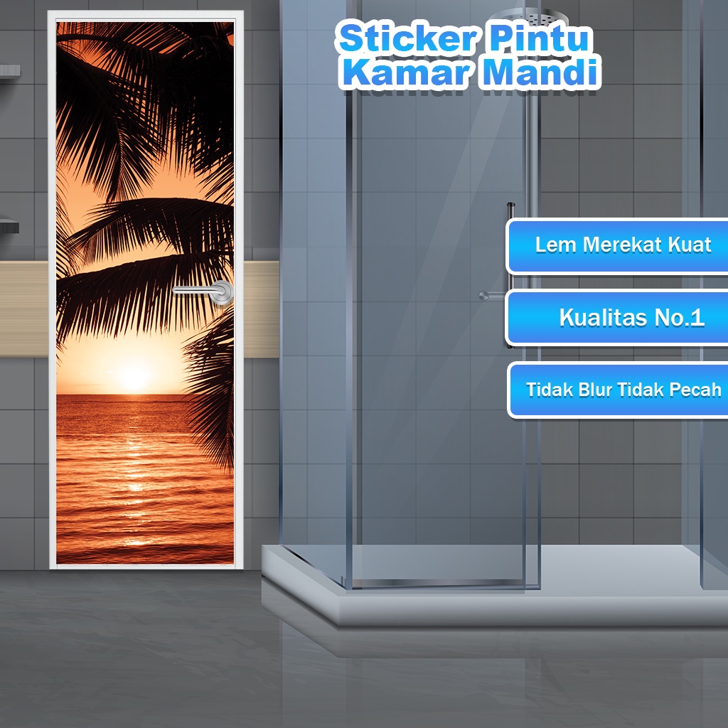 Stiker Pintu Toilet Kamar Mandi Motif 3D Terbaru