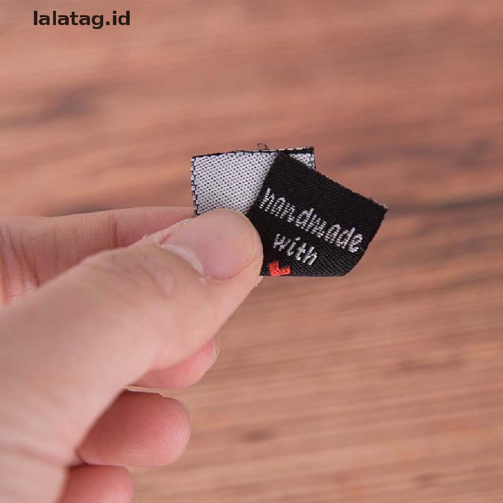 [lalatag] 50pcs Label Tag Handmade Membuat Kain Jahit Kerajinan Tangan Untuk Dekorasi Baju DIY [ID]