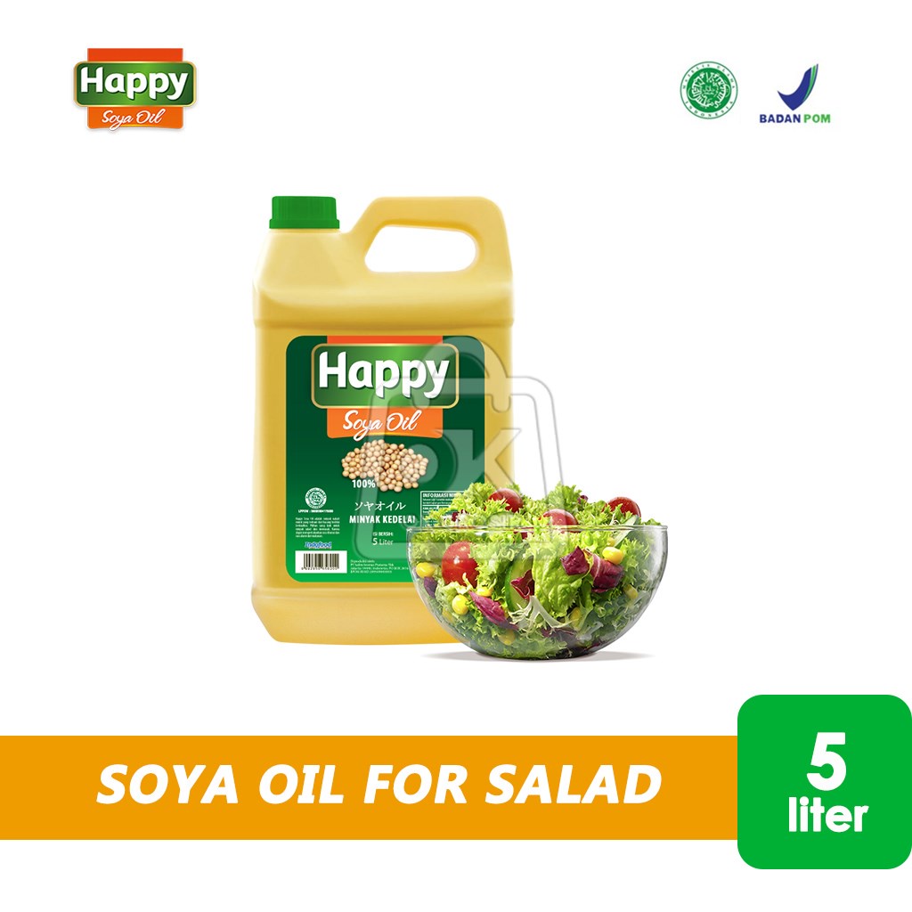 

Minyak Happy Soya Oil / Salad Oil / Minyak Kedelai Sehat (Jerigen 5 Liter)