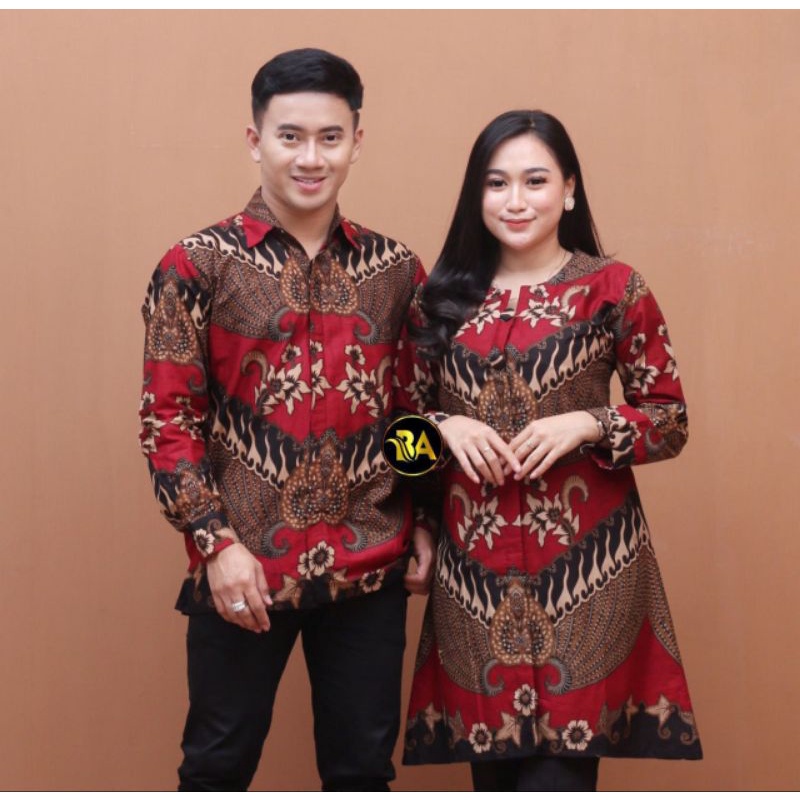 Baju Batik Couple Atasan Baju Batik Pria Wanita Kantor Modern