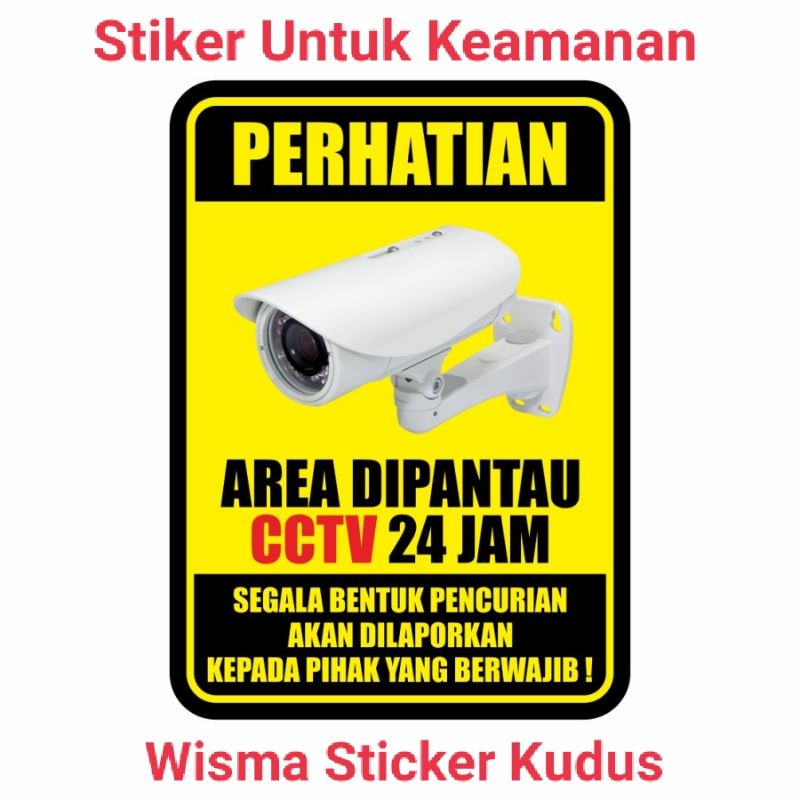 Stiker Cctv / Stiker Keamanan / Stiker Cctv Rumah / Stiker Cctv Kantor