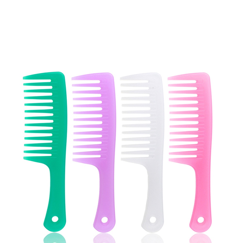 Yamata Sisir Rambut Keriting Pegangan Lubang Gantung / Sisir Gigi Lebar Mengurangi Rambut Kusut Besar Salon Profesional / Sisiir Jumbo