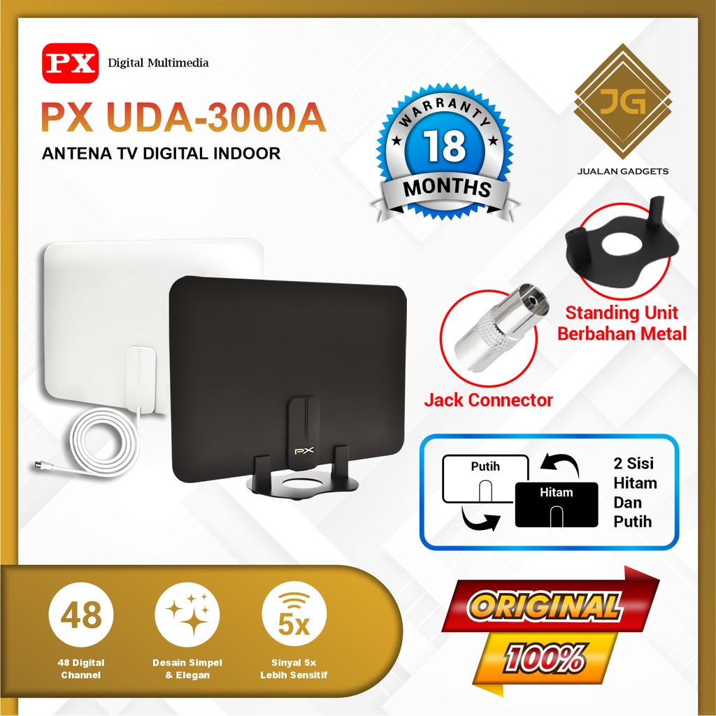 PX UDA-3000A Antena TV Dinding Digital Indoor DVB-T2 + BOOSTER Garansi