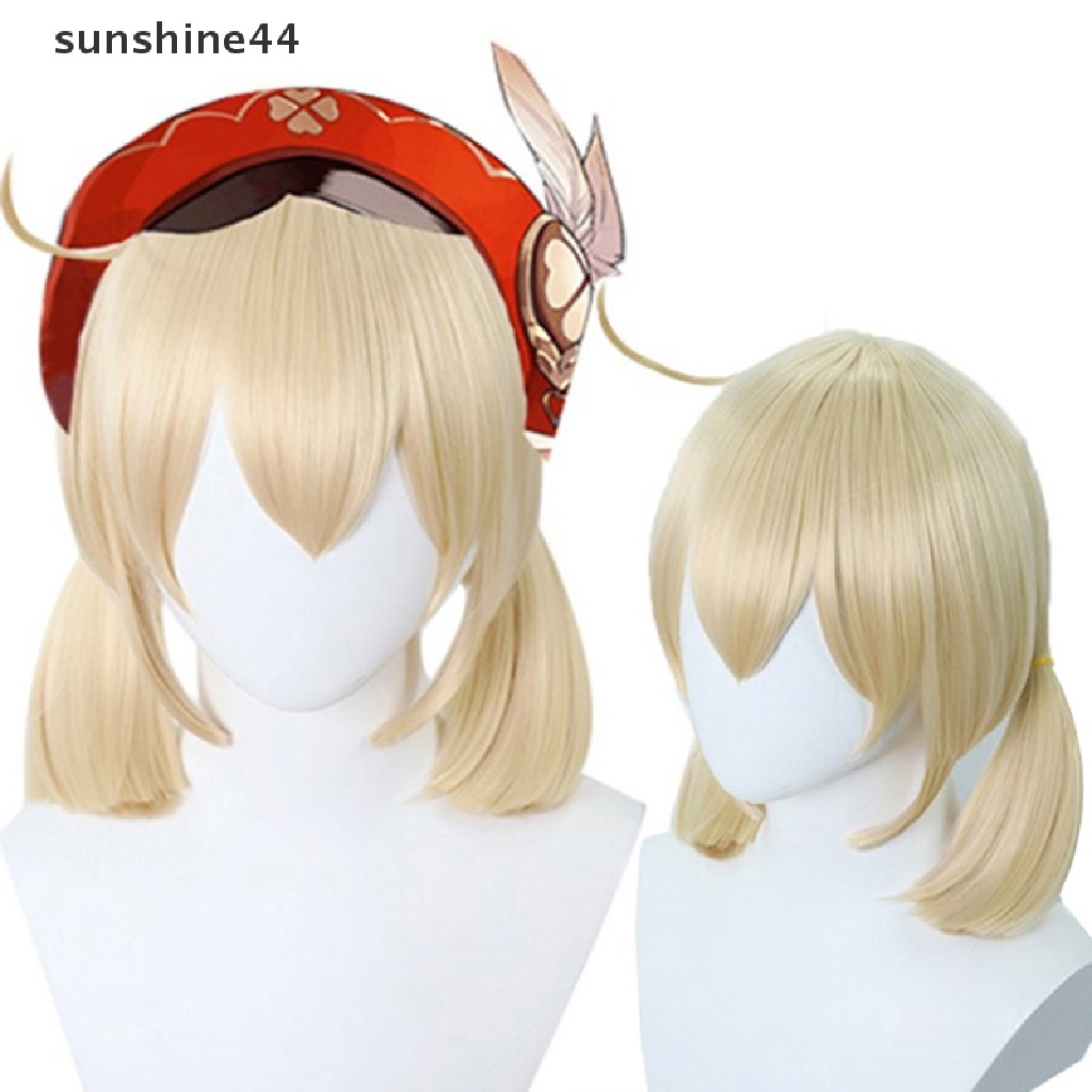 Sunshine Wig Game Genshin Impact Cosplay Props Wig Klee Wig Cosplay Golden Wig Lembut Wig Cewek Sweet Girl Wig Pendek Hanya Untuk Perempuan.