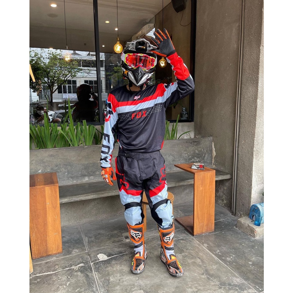 BAJU JERSEY CROSS TRAIL 1 SET BAJU DAN CELANA PANJANG