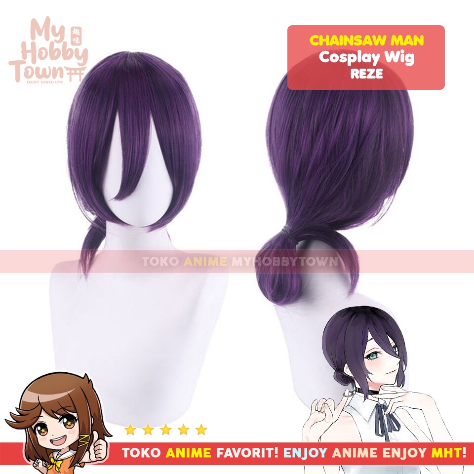 Wig Rambut Palsu Cosplay Anime Chainsaw Man : Reze