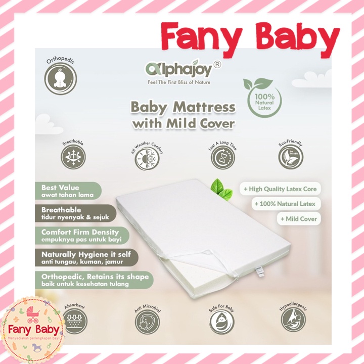 ALPHAJOY KUBEE MATTRESS 87X52X6CM 100% NATURAL LATEX WITH MILD COVER