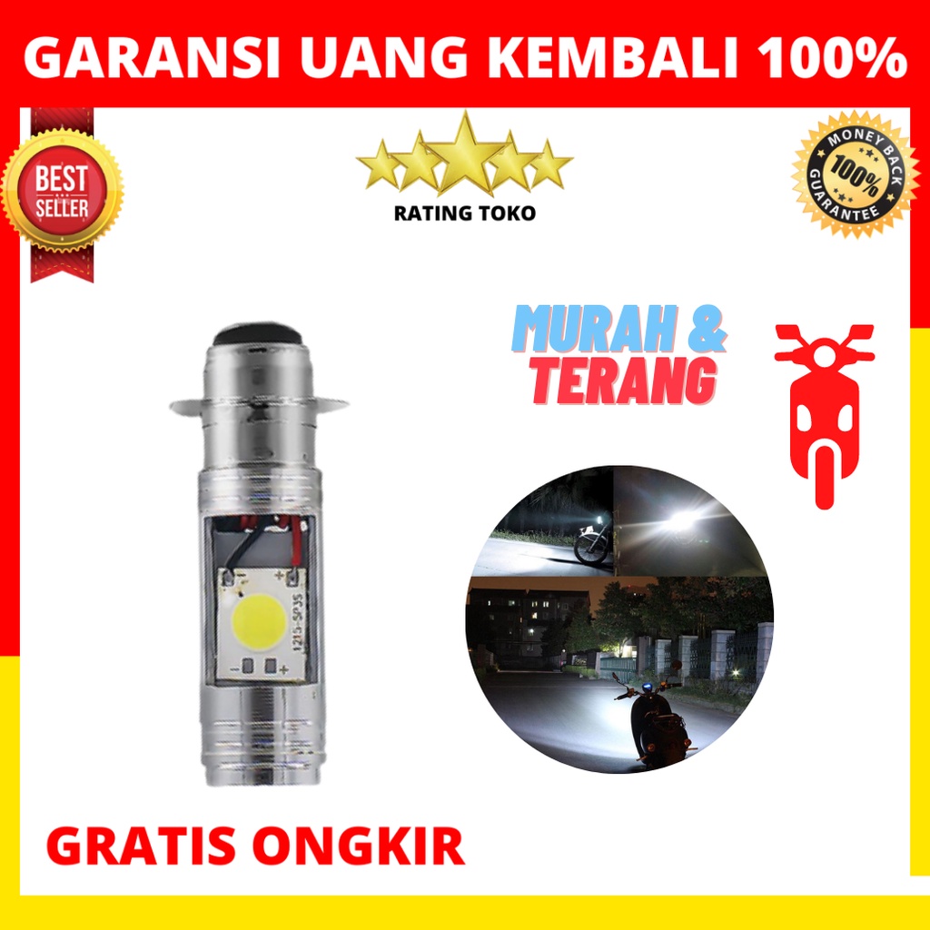LED LAMPU UTAMA HEADLAMP MOTOR H6 P15D-25 6 WATT BEBEK MATIC AC DC - Nmax PCX Beat Vario Scoopy - la