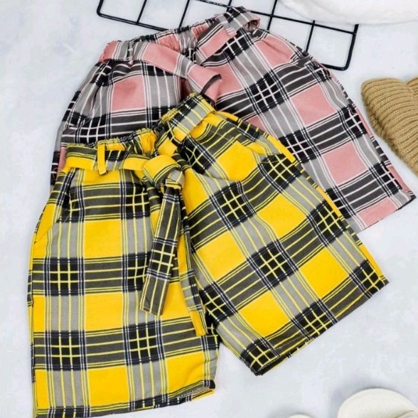 Setelan Anak Cantika U Can See 1-3 Tahun / Setelan Hotpants Salur Kotak Anak Premium