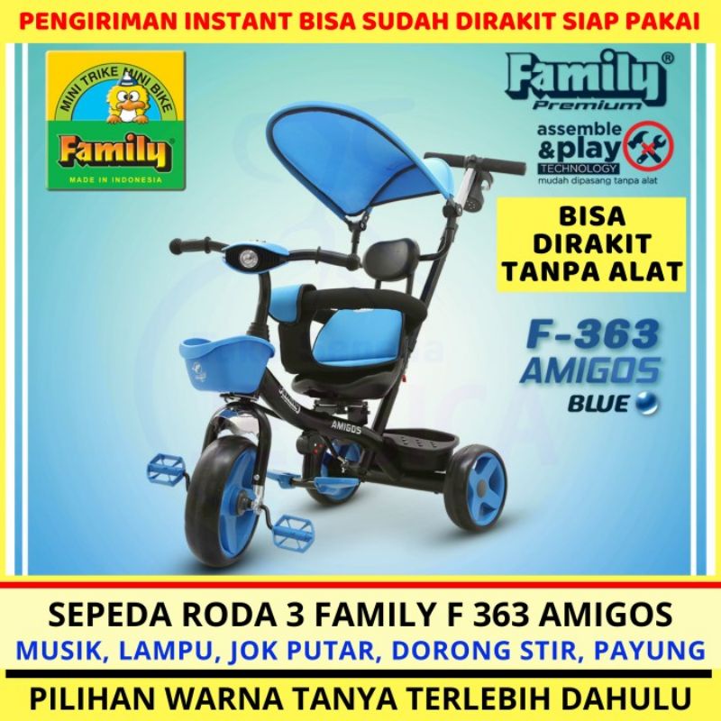Sepeda Anak Roda 3 (Tiga) Stroller Family Premium F-363 F 363 Amigos