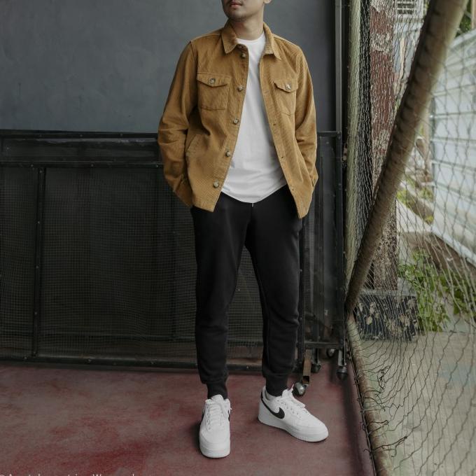 Jaket Goodfllw Corduroy Mens Trucker Brown