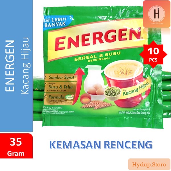 

Energen Kacang Hijau Sereal & Susu Renceng isi 10 Kemasan 35 Gr