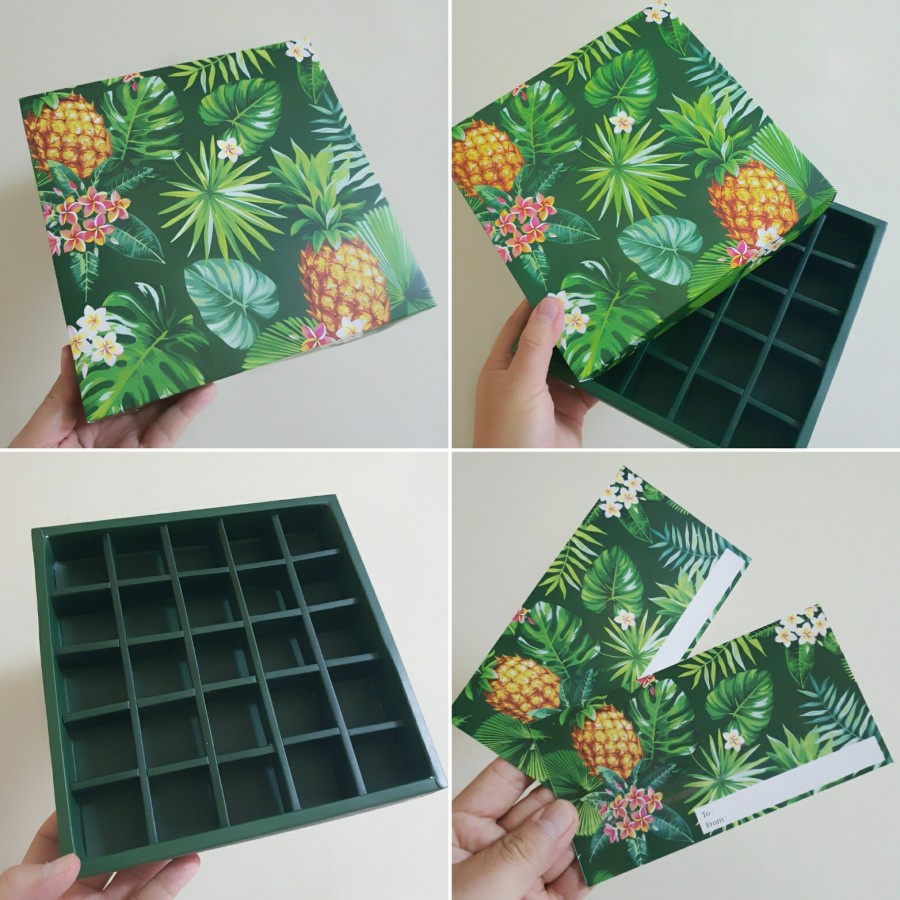 

10 pcs box packaging kue nastar edisi idul fitri ukuran 21.5x21.5x3.5cm kotak kemasan coklat mini lebaran