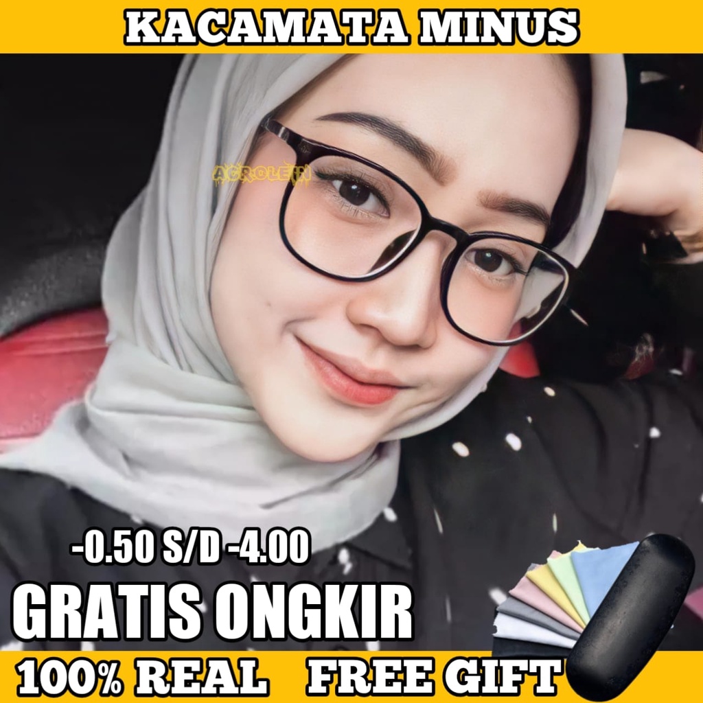 KACAMATA MINUS/KACAMATA RABUN JAUH/KACAMATA MINUS OPTIK ASLI UKURAN -0.50 S/D -4.00 WANITA/PRIA UNISEX FREE BOX DAN LAP