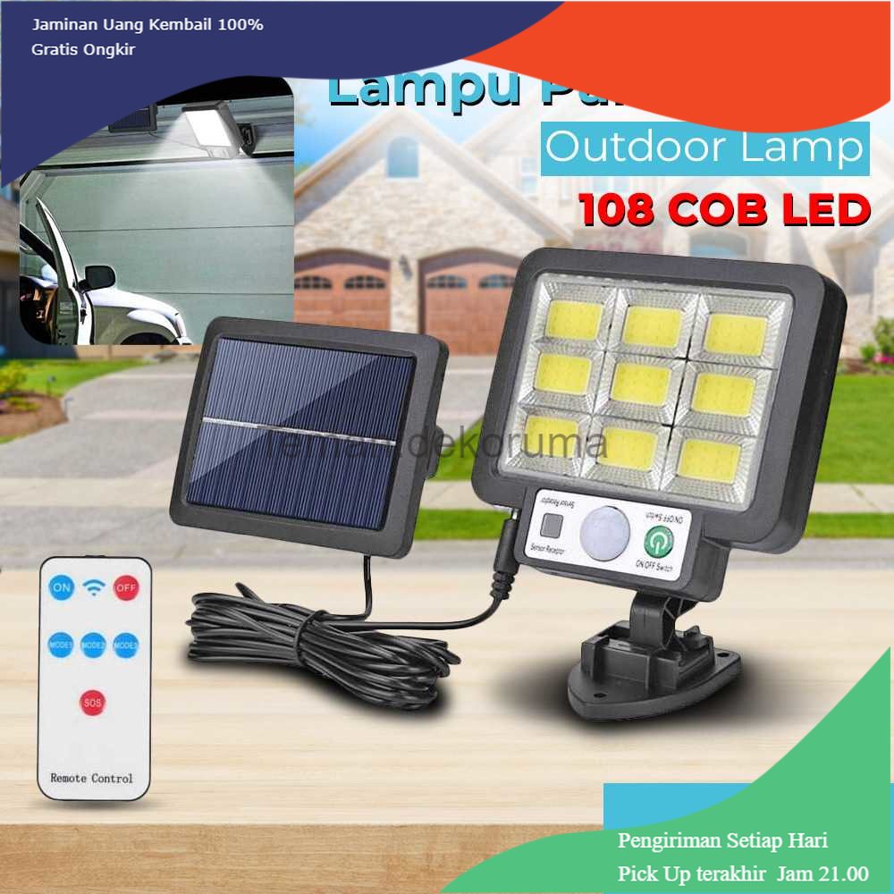 TD - LMP JING XIN Lampu Dinding Solar Outdoor PIR Weatherproof 1000 Lumens - JX-F108