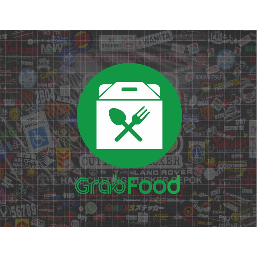Cutting Sticker Grabfood Ukuran 20 cm untuk motor mobil