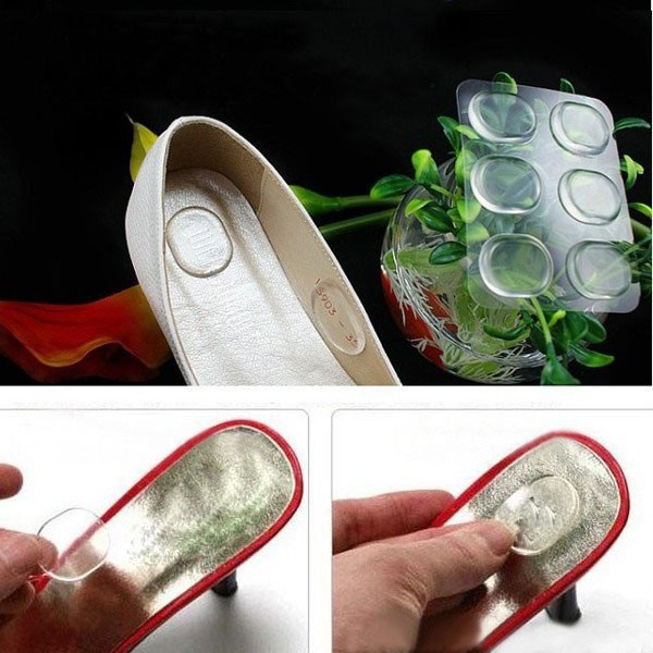 CLEARANCE SALE - 6 Heels Silicone Anti Lecet Sepatu Kebesaran Transparent Silicone Strips Shoe Heel Inserts Insoles Gel Pads Grips Heel Protector Mini Anti-Slip Abrasionproof High Heel Liners Protective Cushion Tools