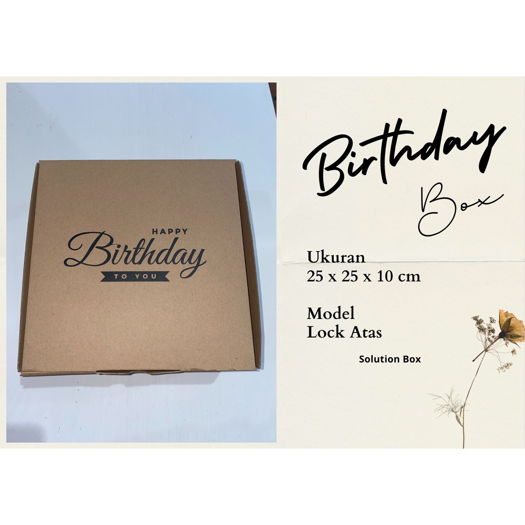 

Birthday kado Box, Kotak kado corrugate untuk size 25 x 25 x 10 cm