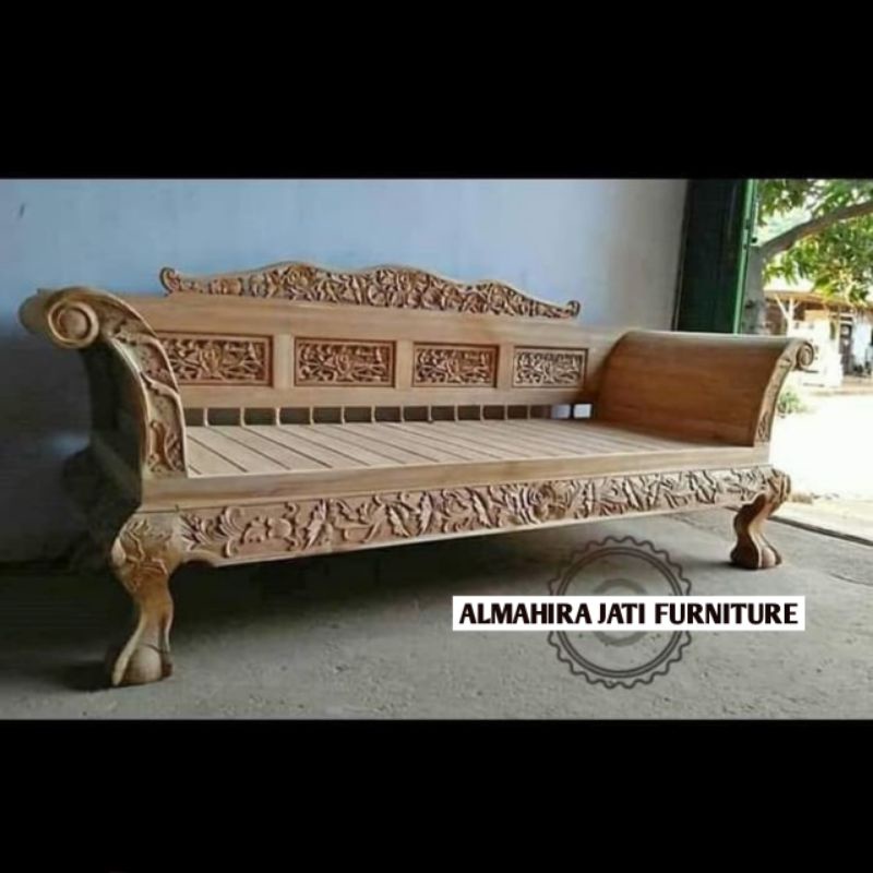 Bale Bale Madura Ukir Jepara - Bangku Bale Bale Jati