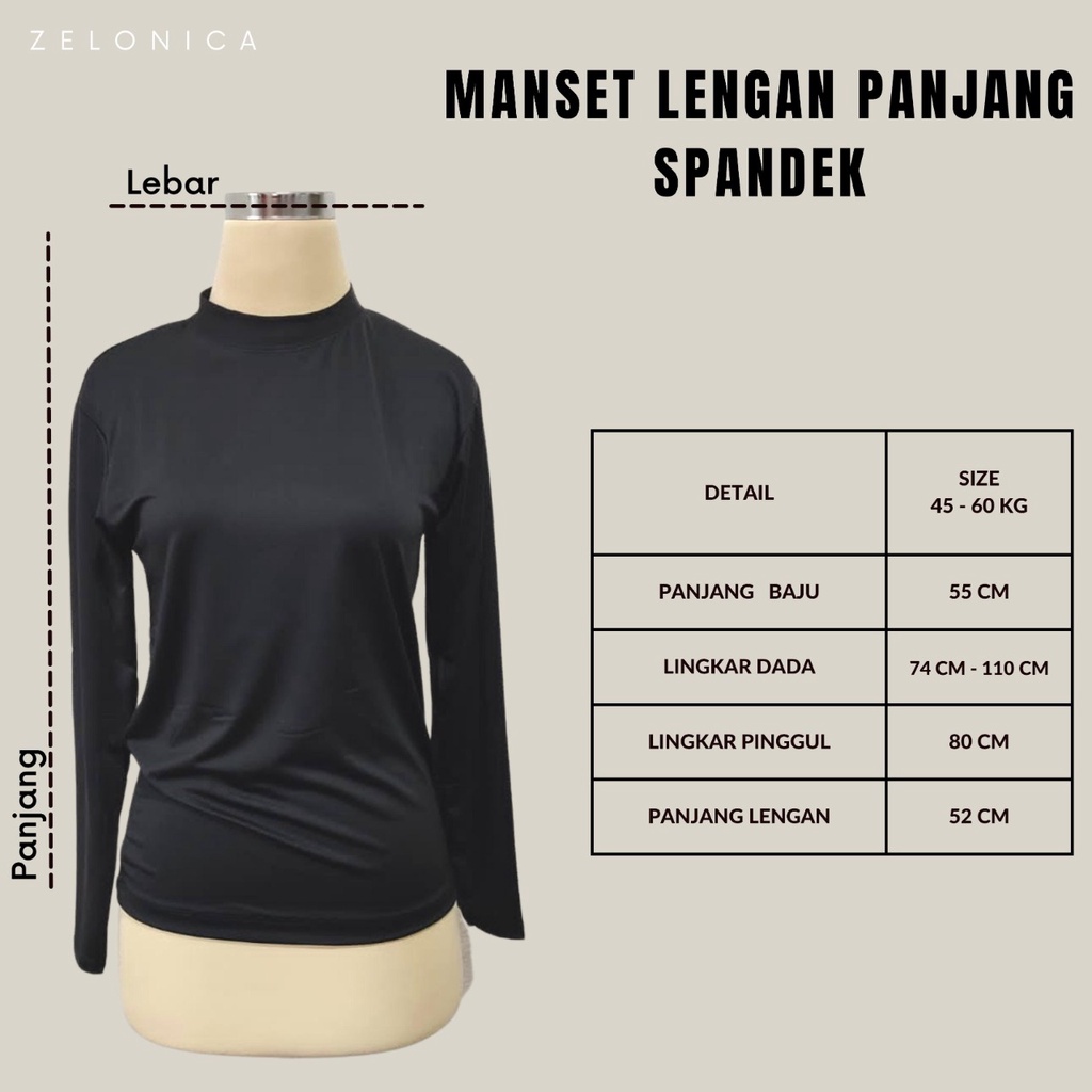 Zelonica Manset lengan-panjang Bahan Spandek