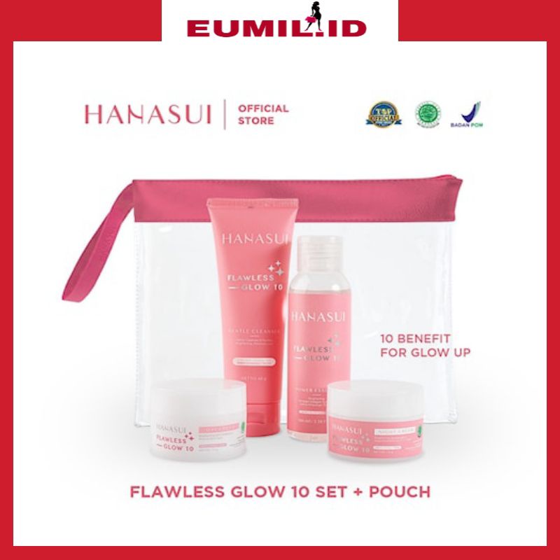 Paket Hanasui Flawless Paket Glowing Pink / paket hanasui / skincare hanasui / paket skincare pink h
