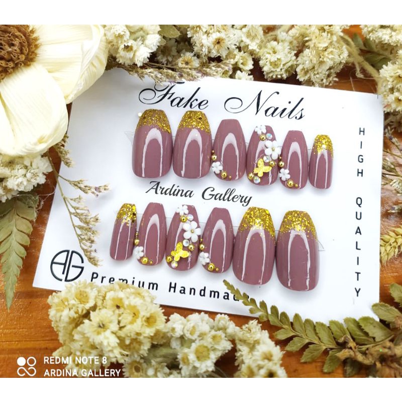 KUKU PALSU LILAC// KUKU PALSU UNGU TARO// FAKE NAIL WEDDING FREE LEM