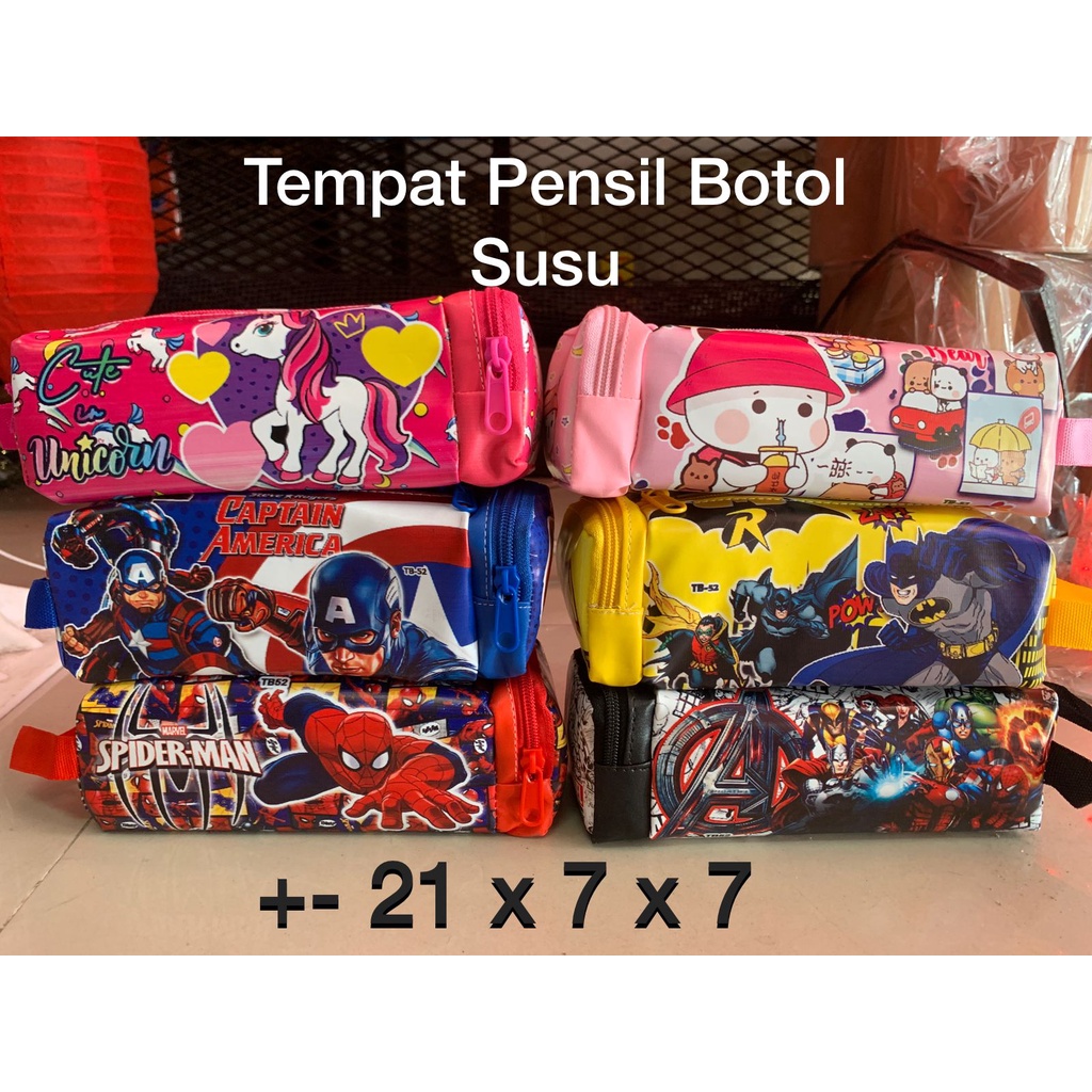 

tempat pensil karakter kain yayang sleting2 atas dan sisi kotak