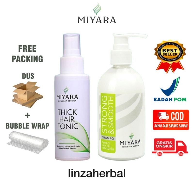 MIYARA THICK SHAMPO & HAIR TONIC - PERAWATAN RAMBUT RONTOK PENUMBUH MENEBALKAN & VITAMIN RAMBUT SHAM