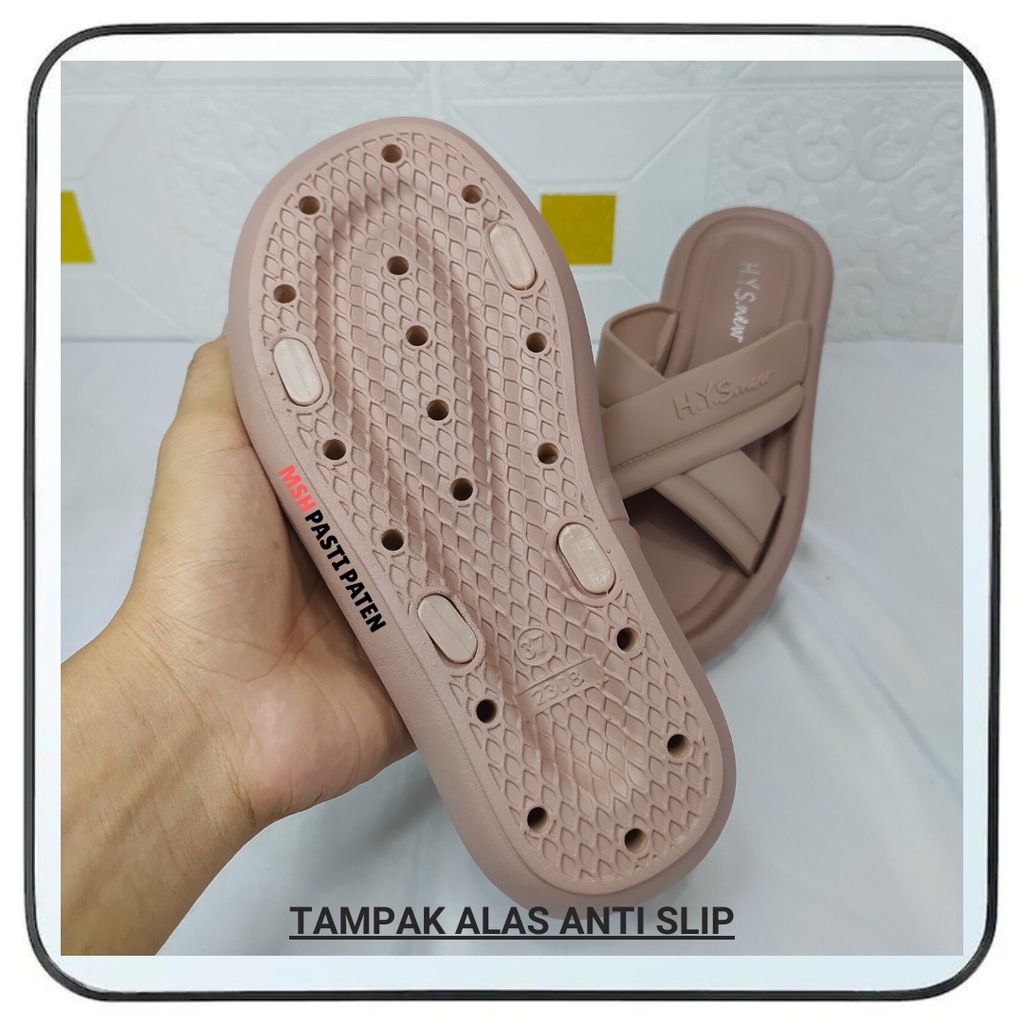 HYS 2308 Sandal Selop TebaL 4 Cm Wanita Sandal Import Jelly