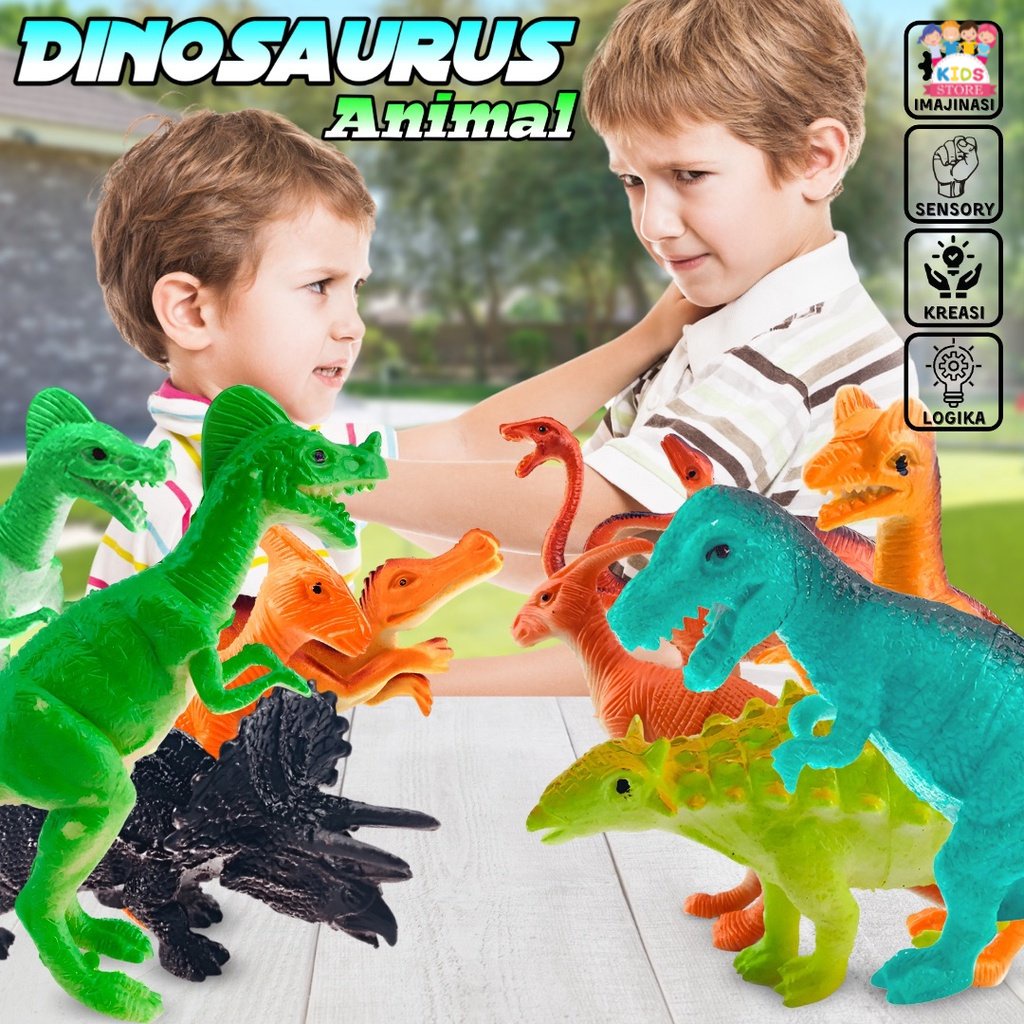 Dinosaurus Animal Premium | Mainan Dinosaurus Karet Set | Mainan Anak Laki Laki 2-3-4-5-6 Tahun | Kado Ultah Anak Cowok