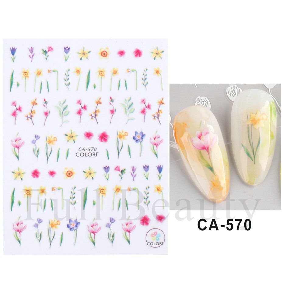 GELASA Stiker Kuku Nail Art Sticker motif Flower ColorF series