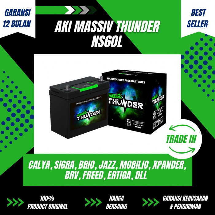Aki Massiv Thunder NS60L - LIVINA/GRAND LIVINA, EVALIA, CITY , BALENO