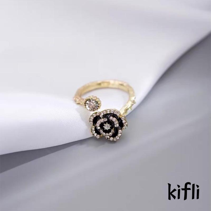 [KD] Cincin Kamelia Berlian Aksesoris Cincin High-end Mewah Ringan Wanita