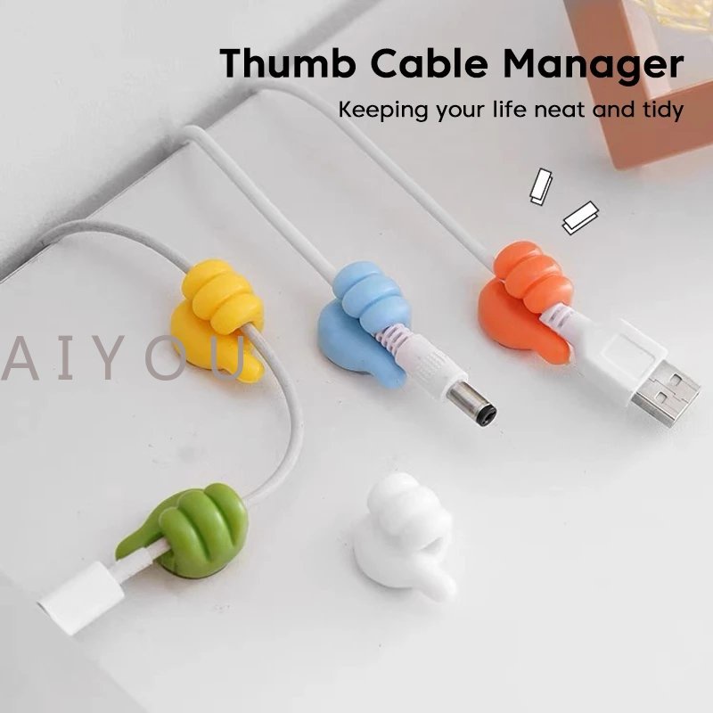 Klip Holder Organizer Kabel Multifungsi Kait Jempol Kawat Kait Dinding Gantungan Penyimpanan Tempat Kabel Untuk Earphone Mouse Mobil