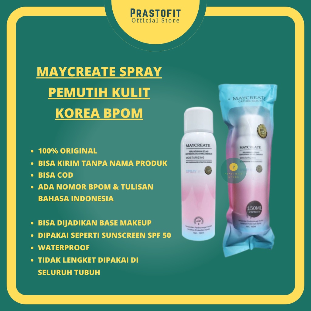 Maycreate Whitening Spray Mycreate Sunscreen Pemutih Badan Ampuh dan Cepat Original BPOM 150ml