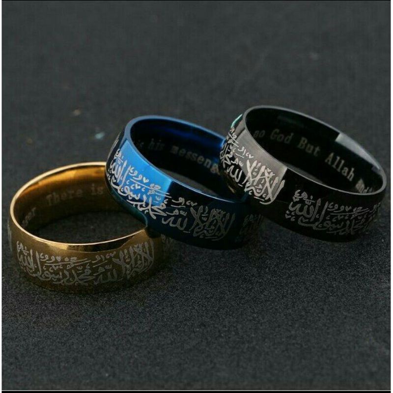CINCIN TITANIUM TAUHID SYAHADAT TULISAN ARAB