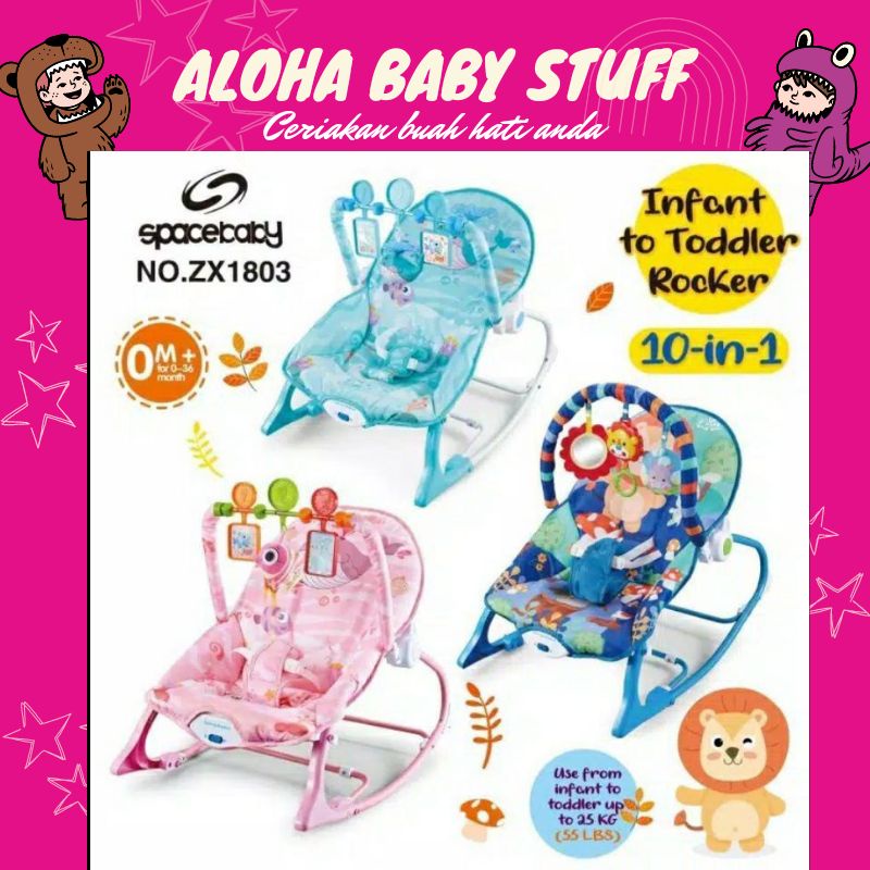 Bouncer Bayi Space Baby 10in1 Rocker ZX 1803 Space Baby SB 8630 Mainan kursi ayun