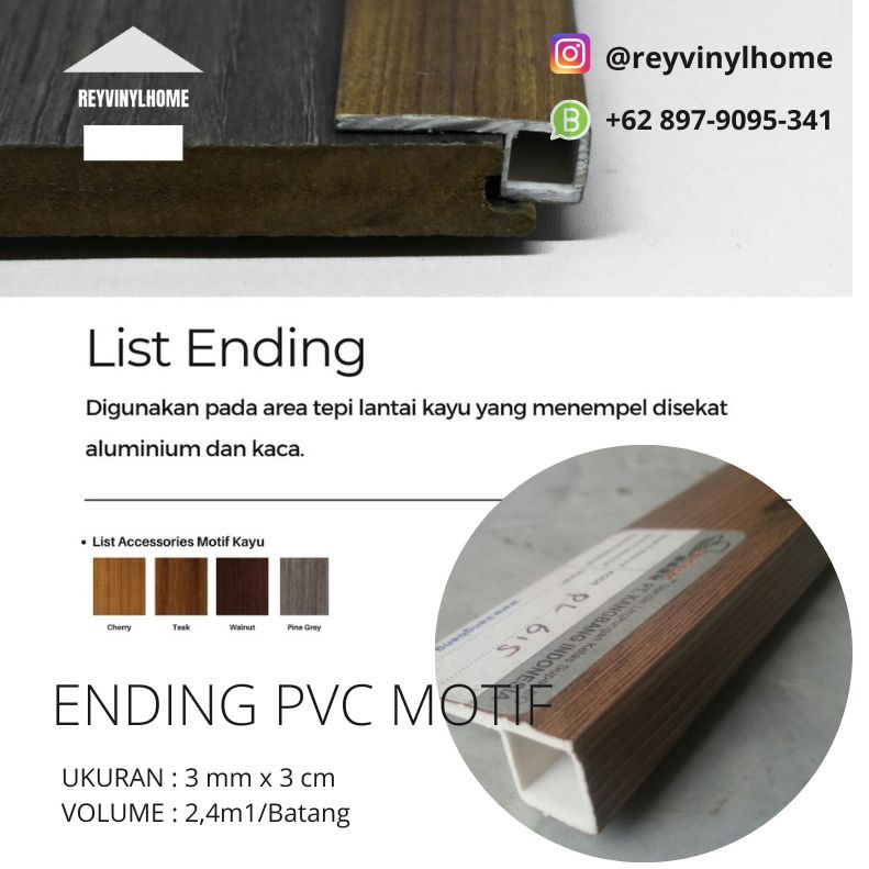 aksesoris lantai vinyl ,list ending pvc motif