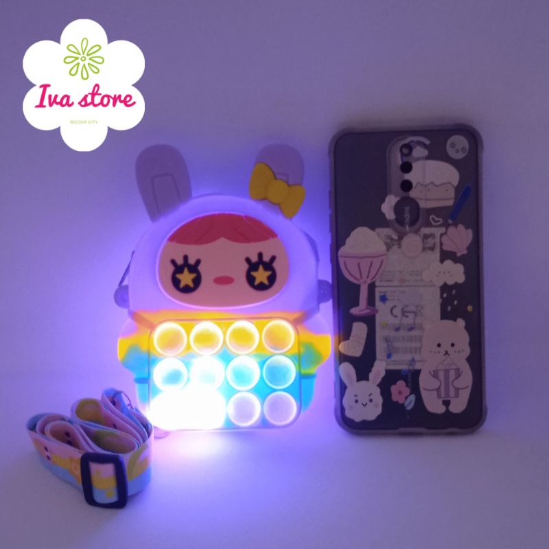 Tas Pop it girl LED size mini bisa nyala