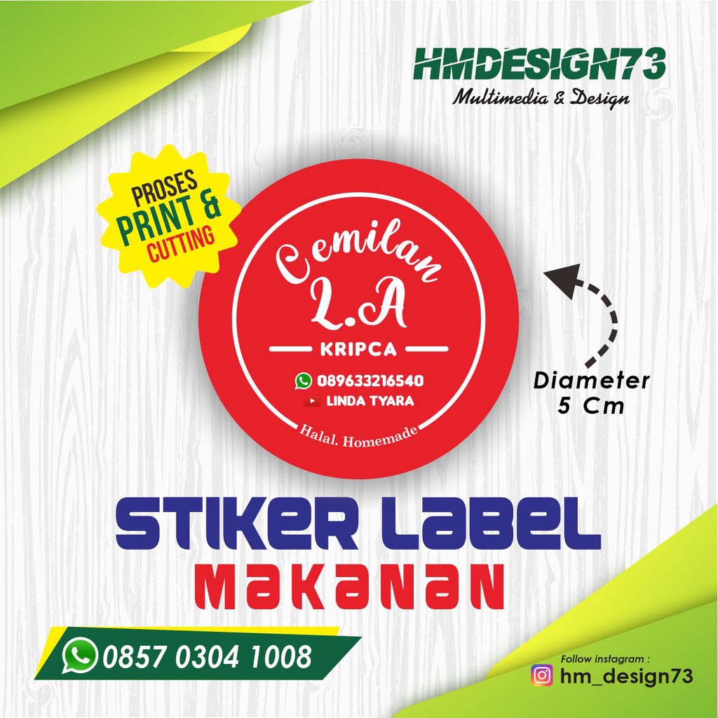 

stiker label makanan bulat/ stiker merk makanan