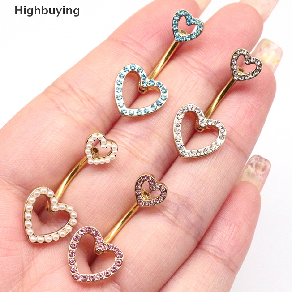 Hbid Cincin Pusar Pusar Fashion Cinta Hati Drop Menjuntai Tubuh Cincin Perut Goth Perhiasan Perut Untuk Wanita Pantai Belly Navel Rings Glory