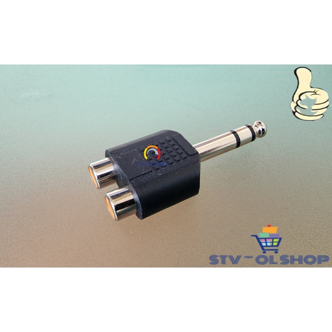 Jek akay stereo to 2 soket rca /converter 2 rca to akay str 3,5 mm