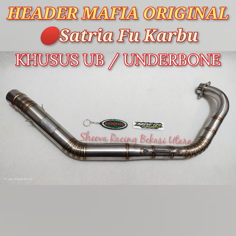 HEADER SATRIA FU KARBU MAFIA ORIGINAL LEHER KNALPOT MAFIA ORIGINAL ROADRACE KHUSUS SATRIA FU 150