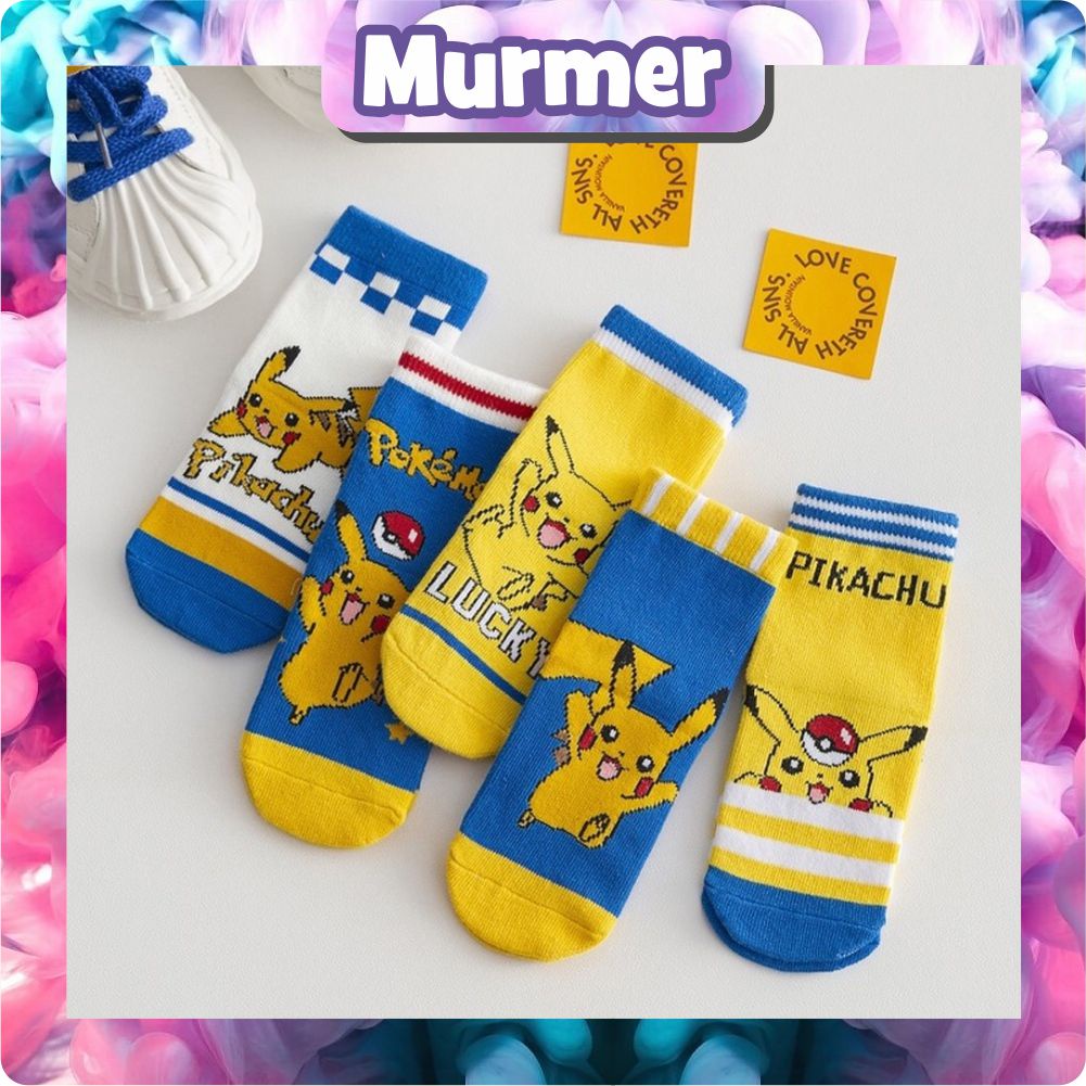 MurmerOfficial Kaos Kaki Anak Motif Pikachu Kaus Kaki Bayi Pokemon KK060