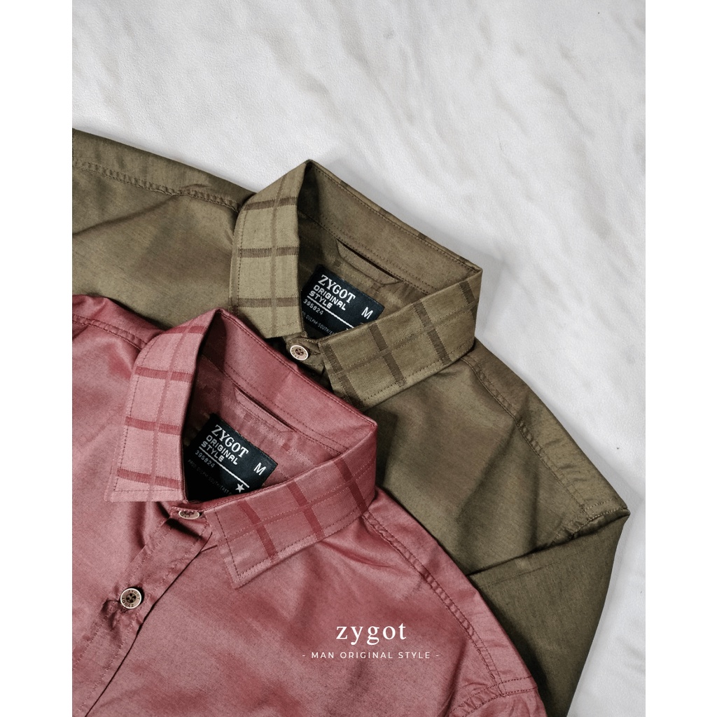 Kemeja pria Dewasa Lengan Pendek Bahan Polynosic by Zygot - Earth Series #4