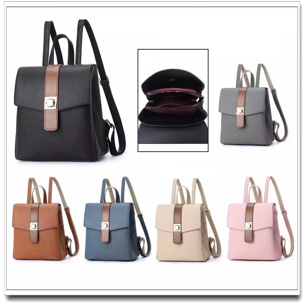 LBAGS - COD, Tas Wanita, Ransel, PU Leather, 21 Cm x 12 Cm x 24 Cm - 750 Gram (466)