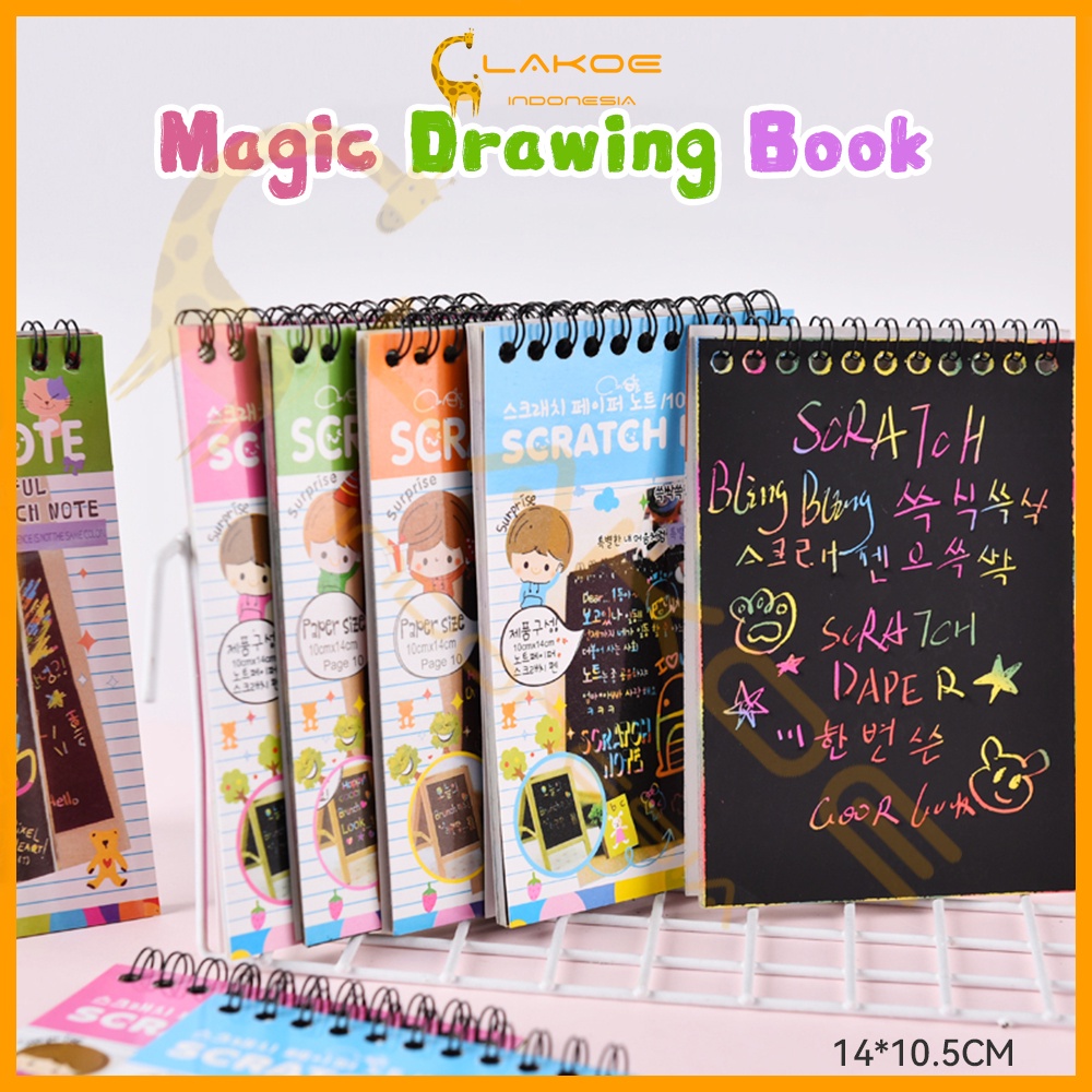 Colourful Scratch note kecil Buku Magic Warna